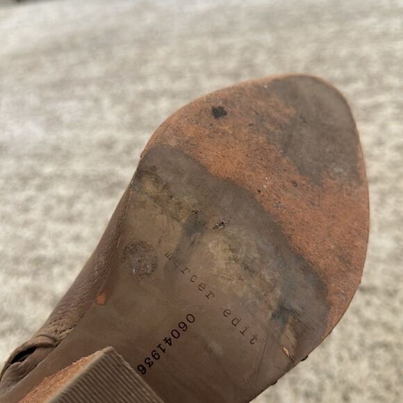 Mercer Edit Taupe Block Heeled Boots 7 - Picture 9 of 11